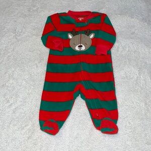 (2 for $10) carters fleece Christmas footie/ sleeper